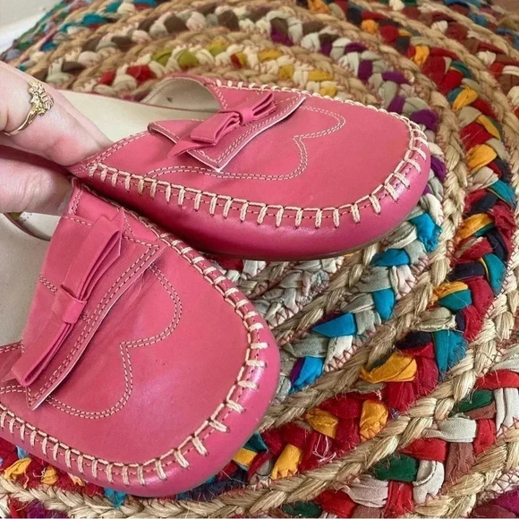 Nicole Y2K contrasting stitching  pink leather barbiecore mules - Picture 4 of 6